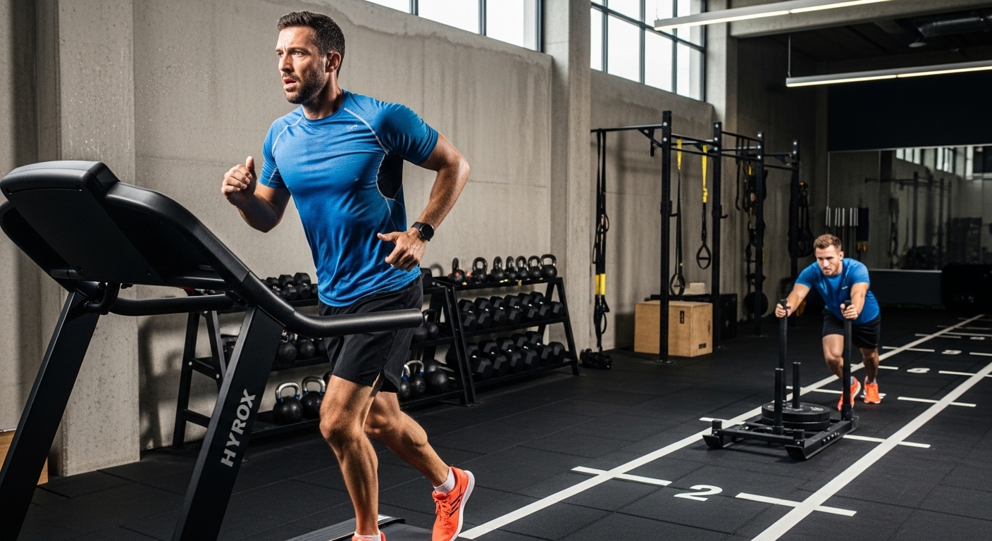 Atleta entrenando HYROX con prevención de lesiones