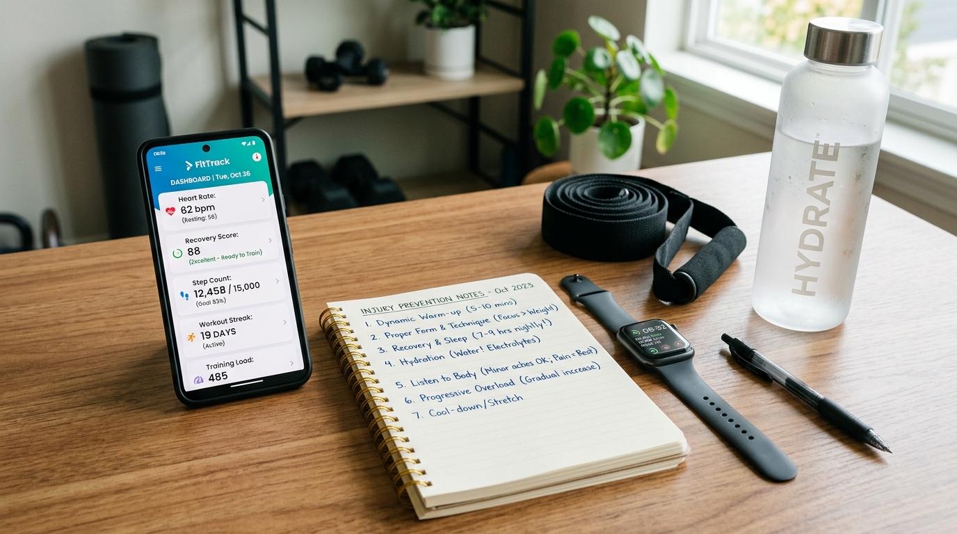App de fitness y reloj inteligente usados para controlar la carga de entrenamiento