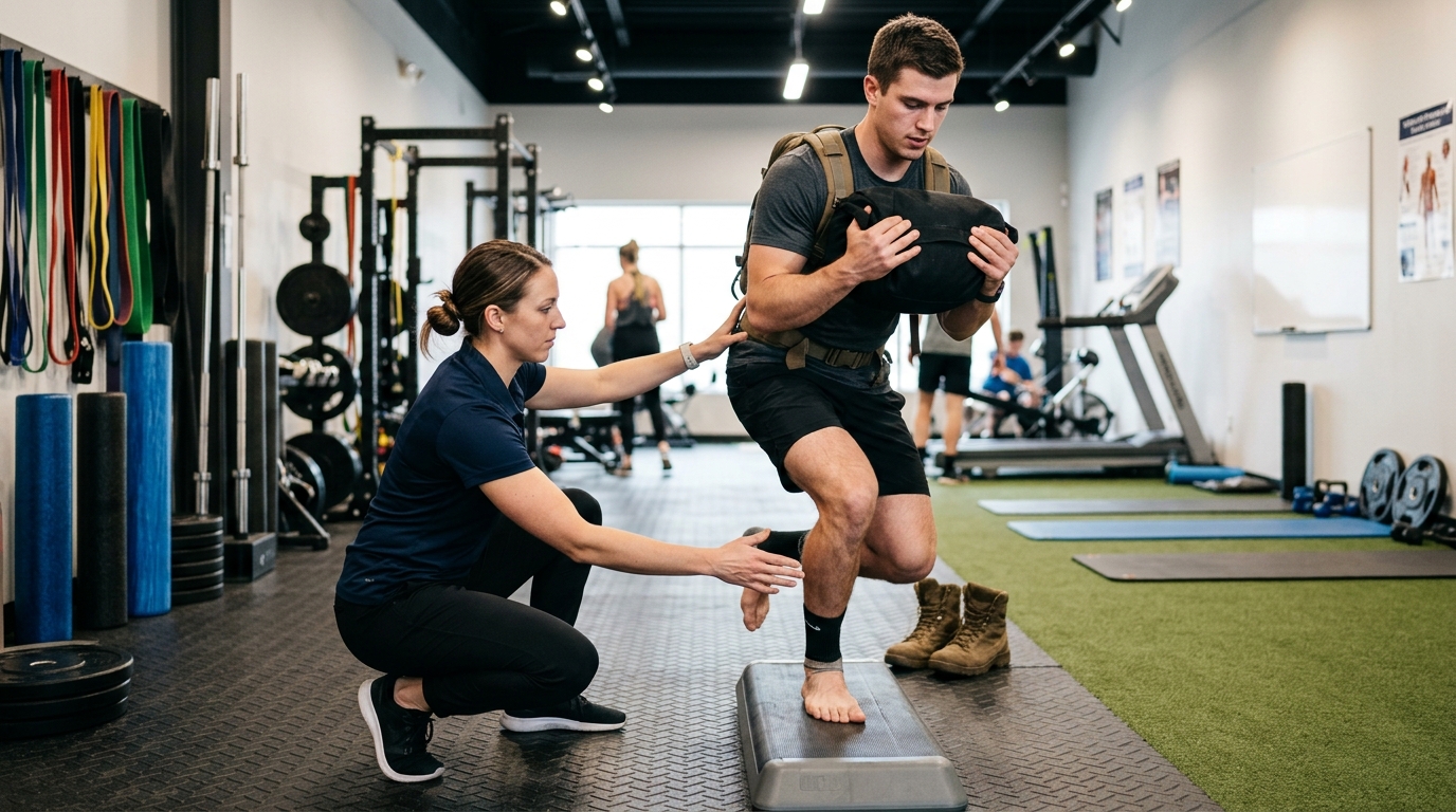 Ejercicios de fuerza para prevenir lesiones por rucking
